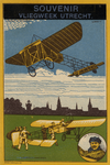 129445 Afbeelding van een reclameplaat voor de Vliegweek van Jan Olieslagers in Utrecht.